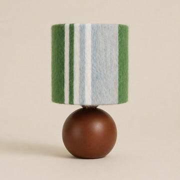 Sage & Forest Mohair & Oak Wood Table Lamp - Verdino