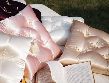 French Vintage Tufted Silk Blend Cushion - Mira