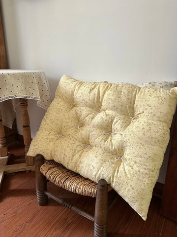 French Vintage Bow-Tufted Throw Pillow - Camille