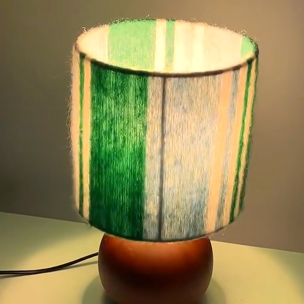 Sage & Forest Green Mohair Table Lamp - Verdino