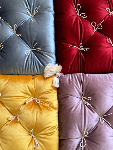 Velvet Tufted Tassel Throw Pillow - Léonie