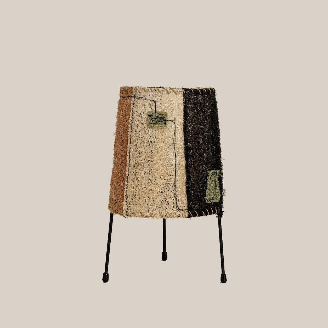 Wabi-Sabi Loofah Patchwork Table Lamp - Contrast