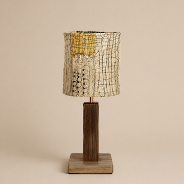 Wabi Sabi Loofah Shade Wood Table Lamp - Patch